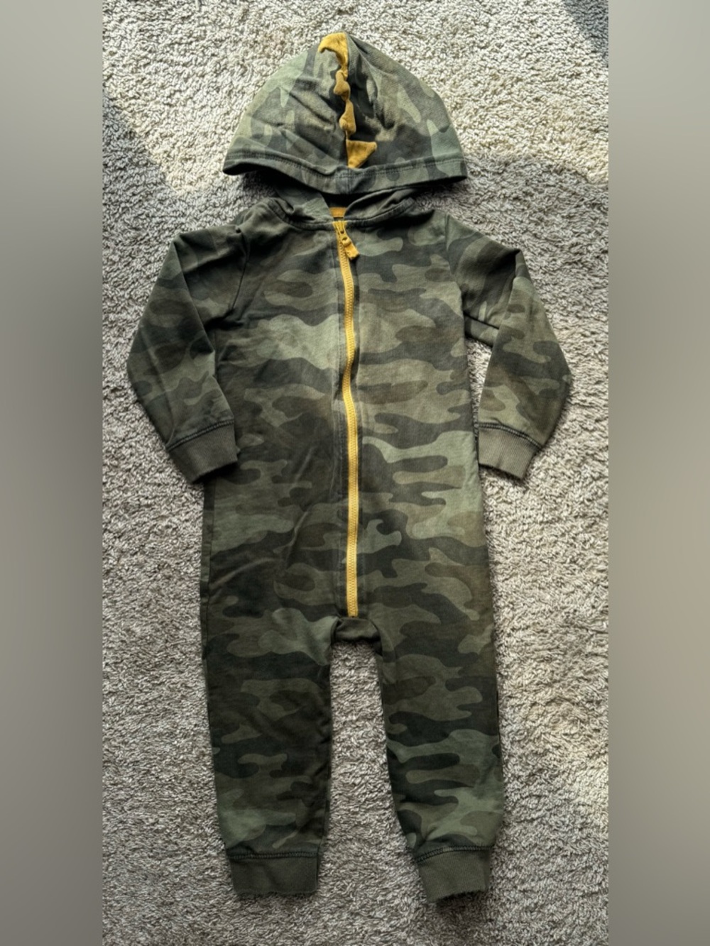 Carter’s 24M Baby Boys Camo Dino Hooded Romper Costume